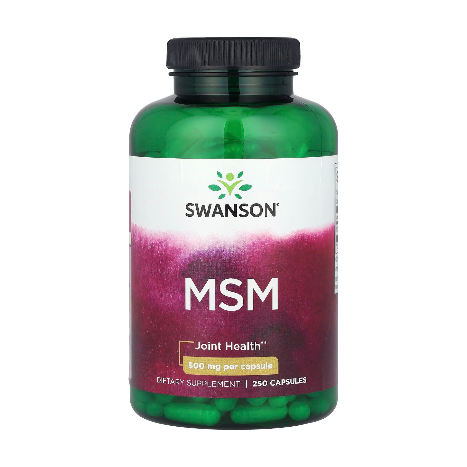 Уцінка! Метилсульфонілметан Swanson MSM 500 мг, 250 капсул